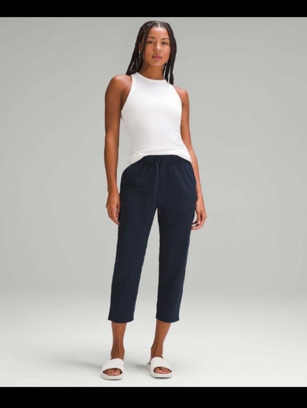 Lululemon Stretch High-Rise Cropped Pant 23" True Navy Size 12 Luxtreme